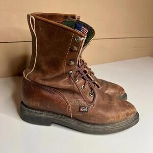 Justin Original Work Boots L760 USA Made 8C Brown Leather Lace-Up Work Boots Bod